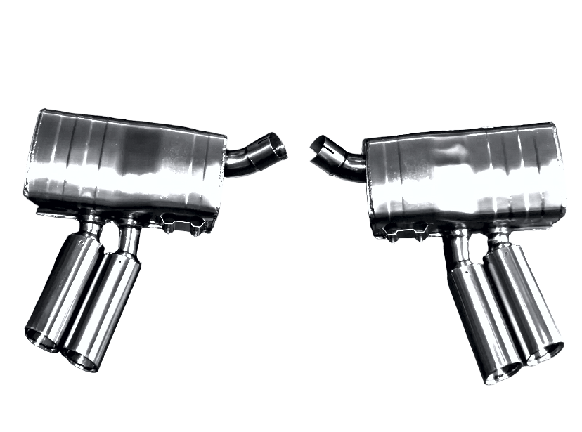 Maserati 4200 modified and polished OEM Rear silencers for a better sound